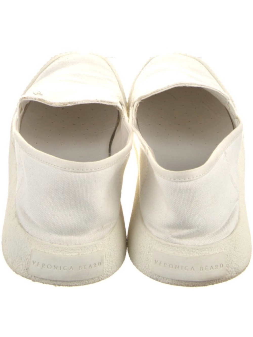 Veronica Beard White Slip-On Canvas Loafers - Picture 5 of 7